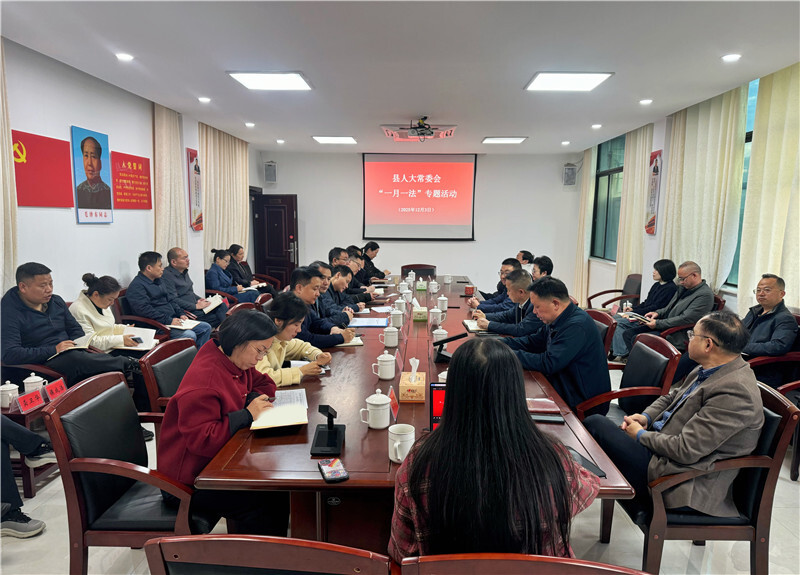 岳阳县人大常委会组织开展“一月一法”专题学习