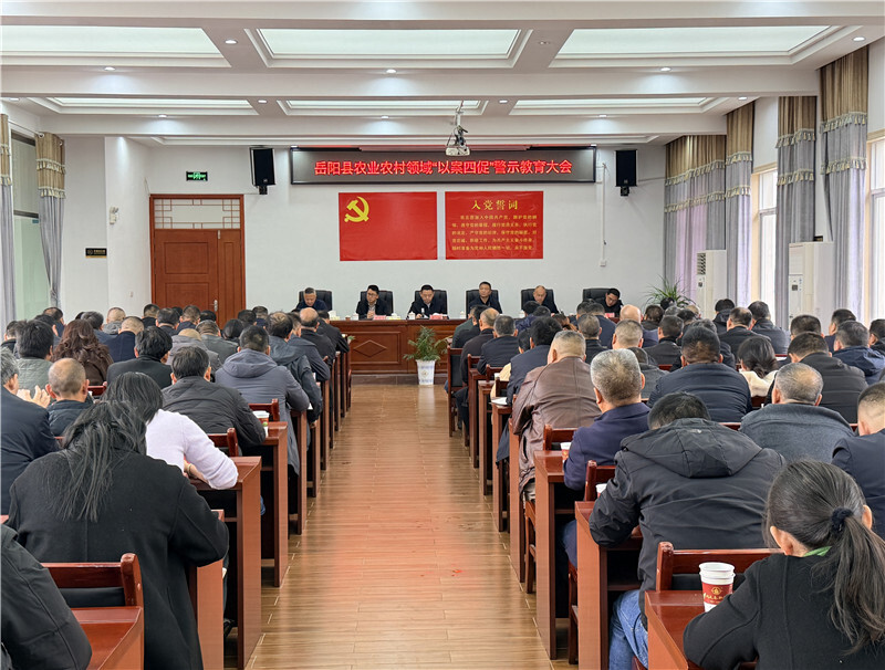 岳阳县农业农村领域“以案四促”警示教育大会召开