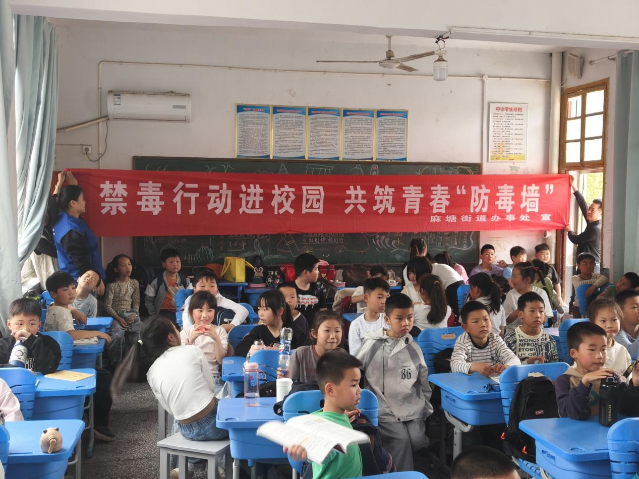 岳阳县麻塘街道：禁毒宣传进校园 筑牢青春“防毒墙”