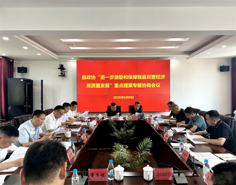 县政协召开“进一步激励和保障我县民营经济高质量发展”重点提案专题协商会议
