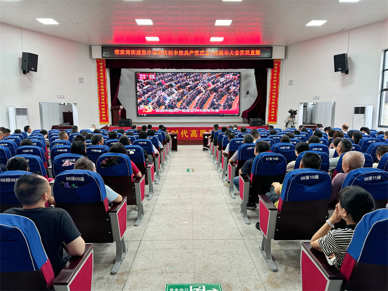 岳阳县各界集中收看庆祝中国共产党成立105周年大会